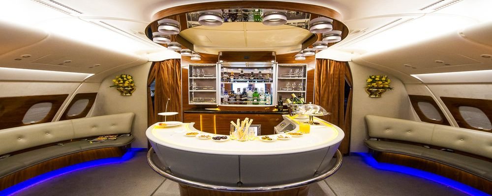 Airlines Are Morphing - Luxury Hotel Experience - The Wise Traveller - Emirates First Class In-flight Bar