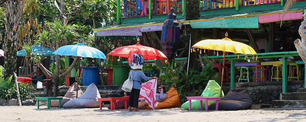 Favorite Haunts of Seminyak - Bali - Indonesia - The Wise Traveller - Colourful Umbrellas
