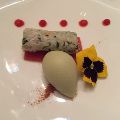 Hotel Review - The Old Government House Hotel & Spa - St Peter Port - Guernsey - Channel Islands - The Wise Traveller - Tian of crab with celery sorbet.jpeg