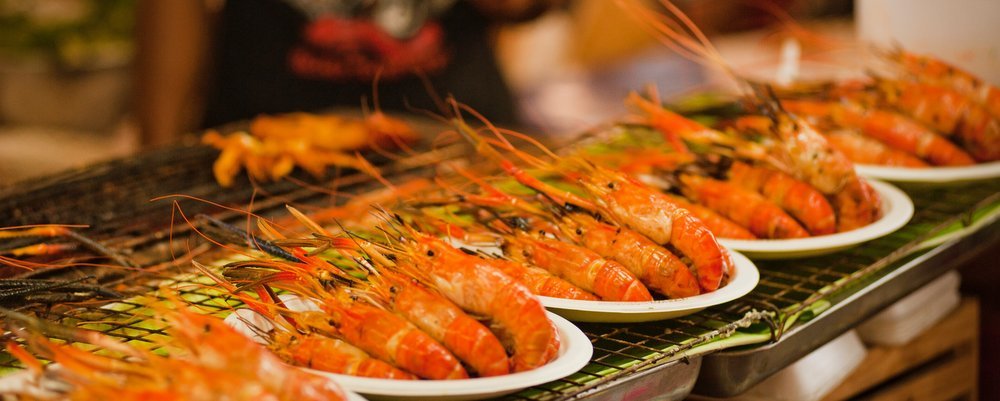 How to Avoid Getting Sick When Eating Local Foods - The Wise Traveller - Prawns