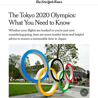 Monthly Roundup – Japan Olympics 2020 - The Wise Traveller - New York Times